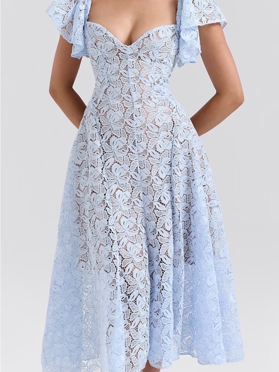 House of CB Dresses & Skirts - House of CB Light Blue Lace Midi Dress